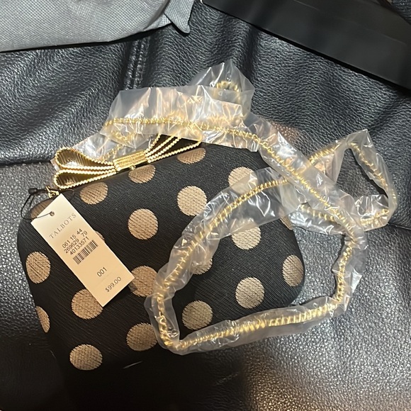 Talbots Nori 1 Black & Gold Polka Dot Women’s Heels 6.5 Plus Matching Purse NWT - Picture 9 of 9